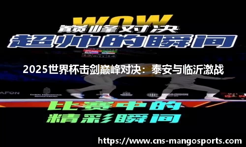 2025世界杯击剑巅峰对决：泰安与临沂激战